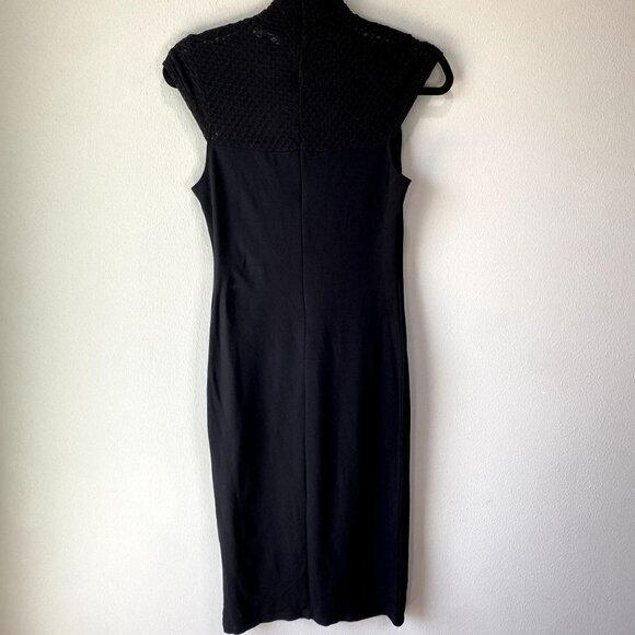 Lulus Black Turtle Neck Short Sleeve Dress S - Picture 5 of 8